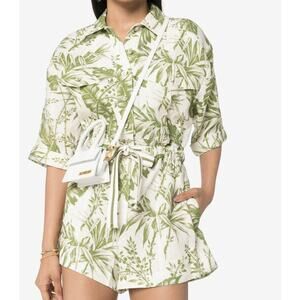 ZIMMERMANN Empire Utility Playsuit in Palm Green Khaki Size 1 / Medium